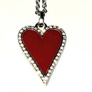 Brighton red enamel heart necklace